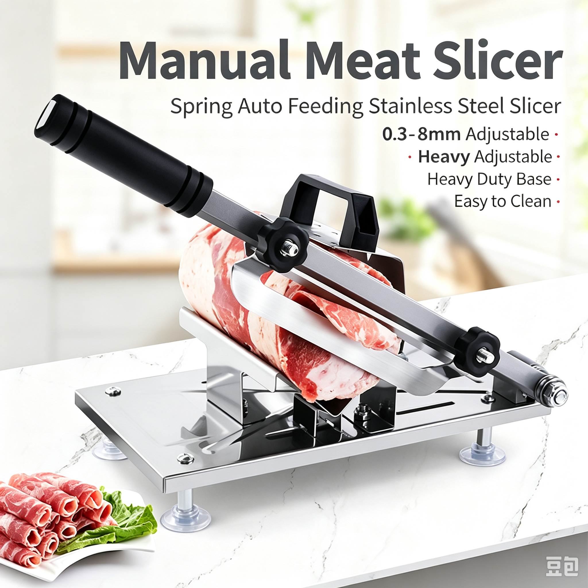 Heavy-Duty Manual Meat Slicer